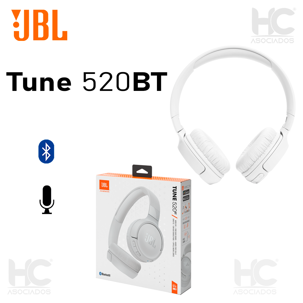 Cuffie JBL Tune 520BT Wireless On-Ear - Suono JBL Pure Bass, Bluetooth 5, Microfono Integrato