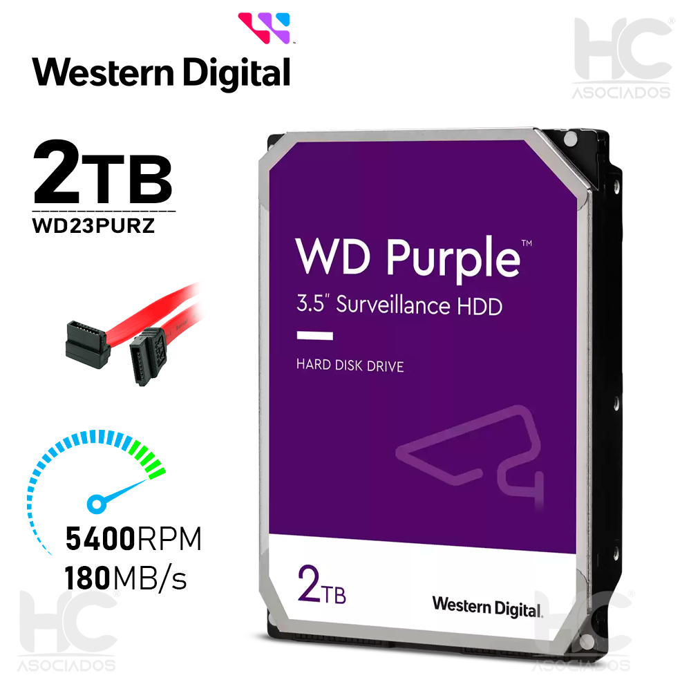 Disque Dur WD Red Plus 2To - Pour NAS 1 à 8 Baies, Compatible RAID (24/7)