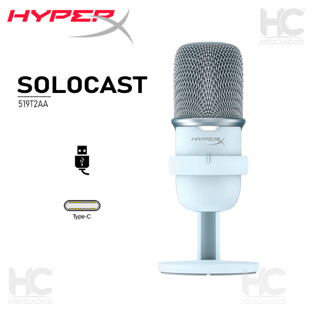 MICROFONO HYPERX SOLOCAST (519T2AA) GAMING / USB 2.0 / COMPATIBLE