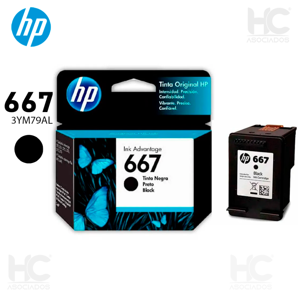 2x HP 667 Original Black Ink Cartridges (3YM79AL) – For HP 1200, 2300, 2700, 2800 Series