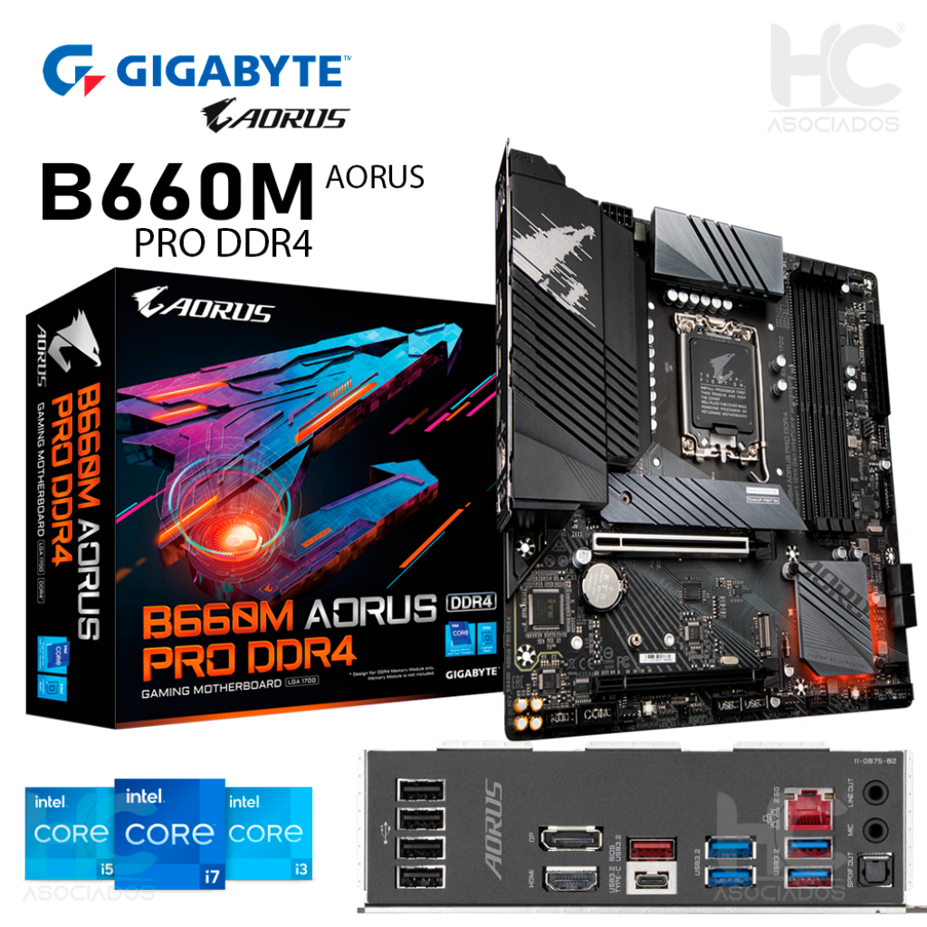 PLACA MADRE GIGABYTE GAMING B660M AORUS PRO (B66M AORUS PRO DDR4) 128GB RAM  DDR4 / PCIE 4.0 / LGA 1700 / 2xM.2 / 12TH GEN - Periféricos para Gamers,  Accesorios de Cómputo